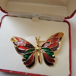 Amanda smith butterfly enamel brooch pin