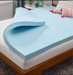 New 3” King Blue Gel Memory Foam Mattress Topper