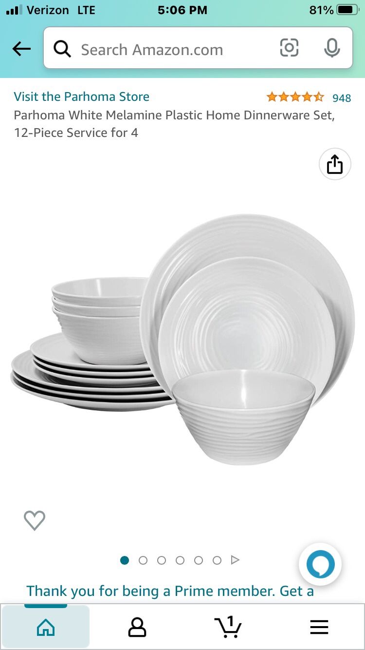 Melamine Dinnerware Set 12 Piece Service For 4