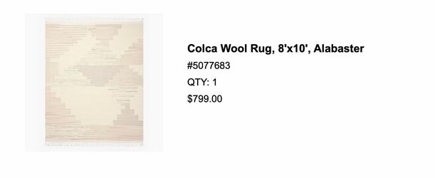 West elm large rug with gold highlights