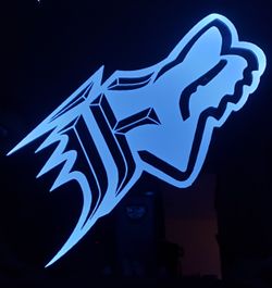 Fox racing etched lighted mirror
