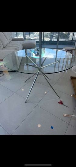 Glass dining table