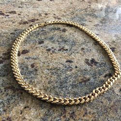 24K gold overlay chain. Just about 21inches like new condition worn once.!