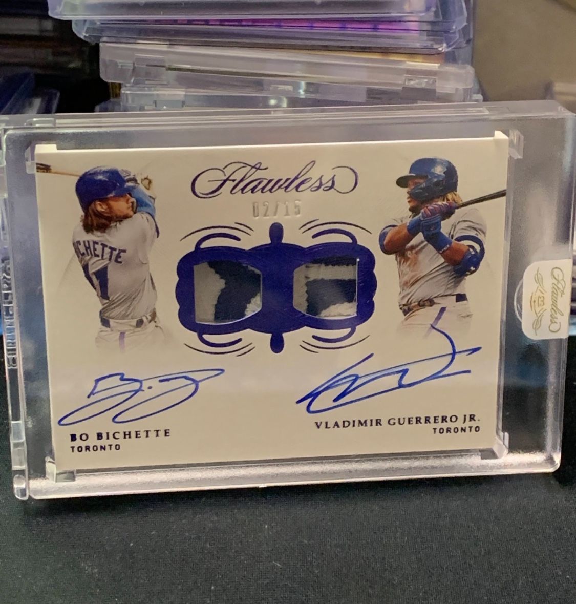 2020 PANINI FLAWLESS BO BICHETTE & VLAD GUERRORO JR  DUAL PATCH AUTOGRAPHED SSP /15!!!!! 