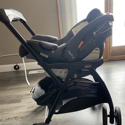 Chicco Car Seat + Base And Stroller