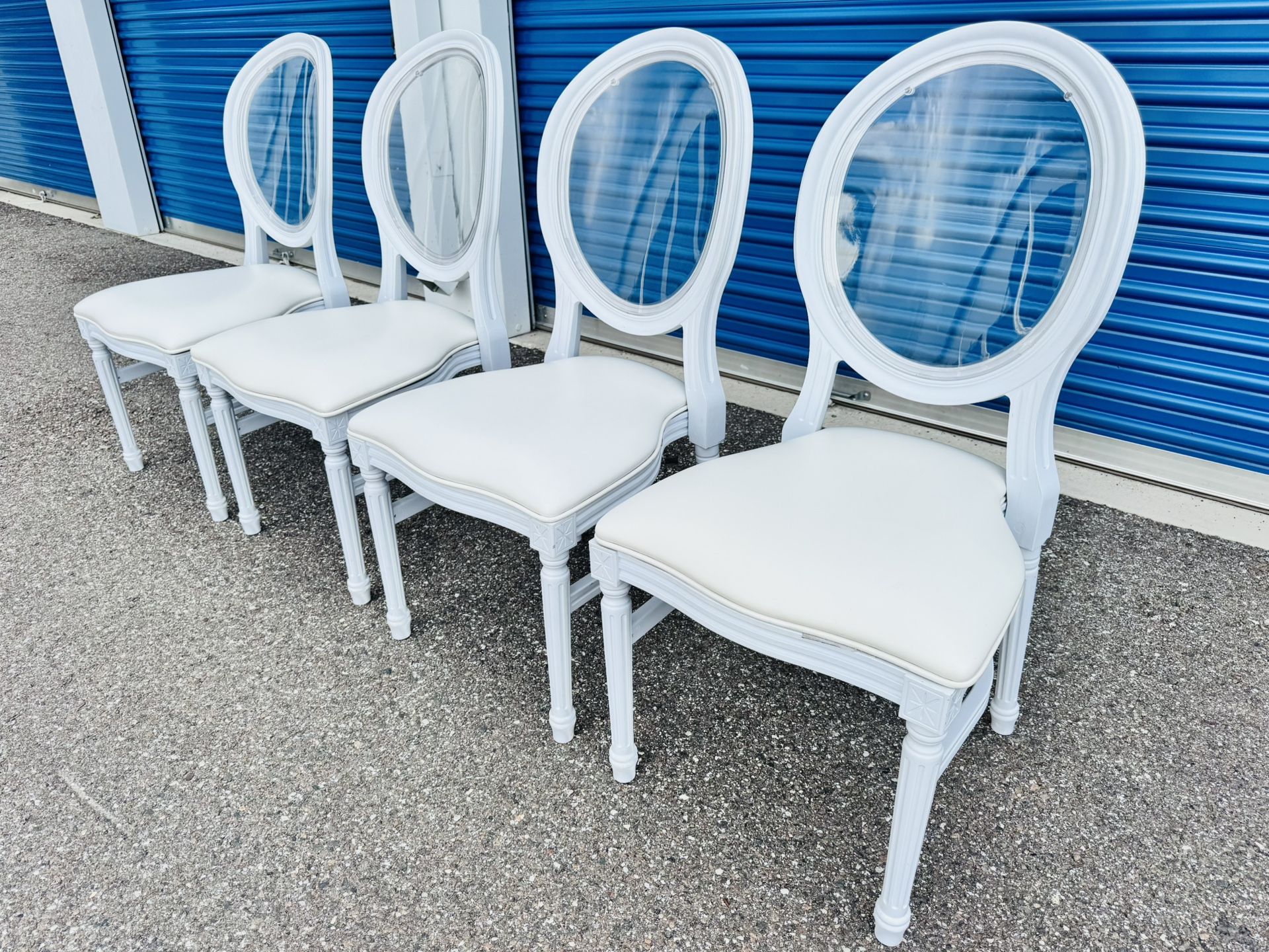 FRENCH LOUIS STYLE DINING CHAIRS SET OF 4 OR 6 WHITE COASTAL