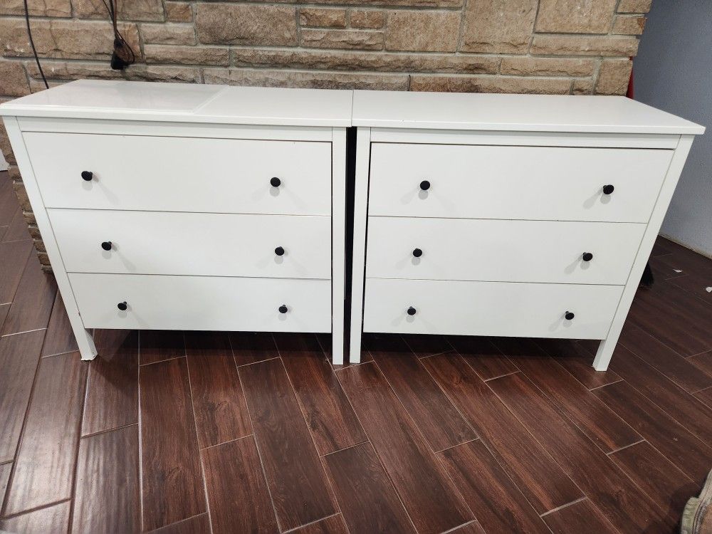 2 IKEA Hemnes 3 Drawer Dressers. Used