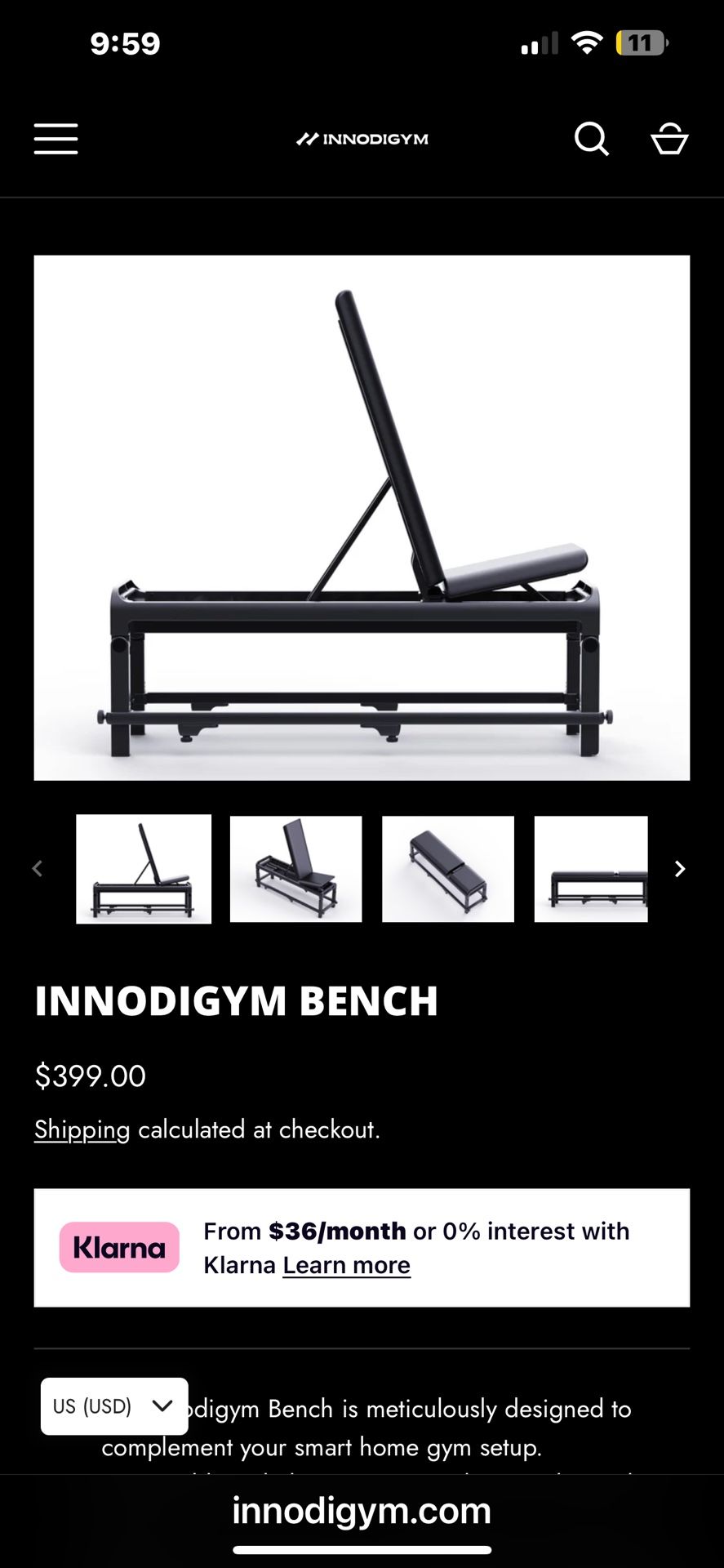 Innodigym Adjustable Bench 
