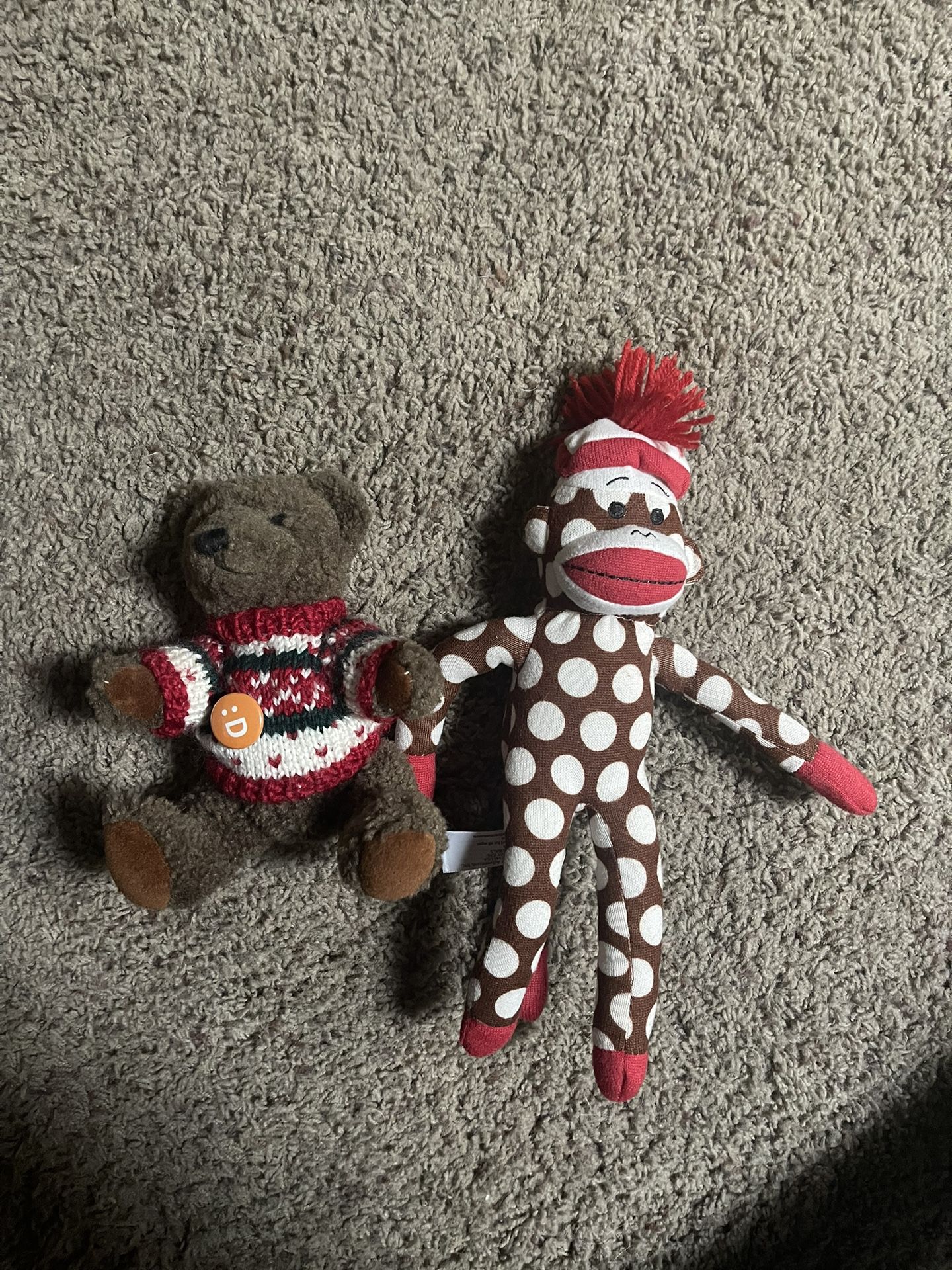 Teddy Bear And Sock Monkey 