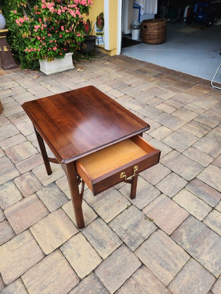 Antique Side Table With One Drawer