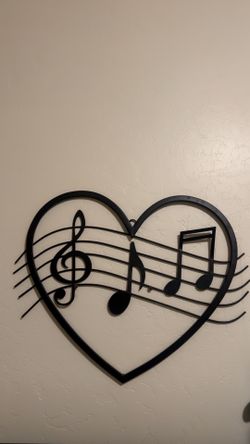Music notes house metal decor