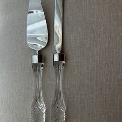 Waterford Lismore Crystal Wedding Cake Knife and Server Set
