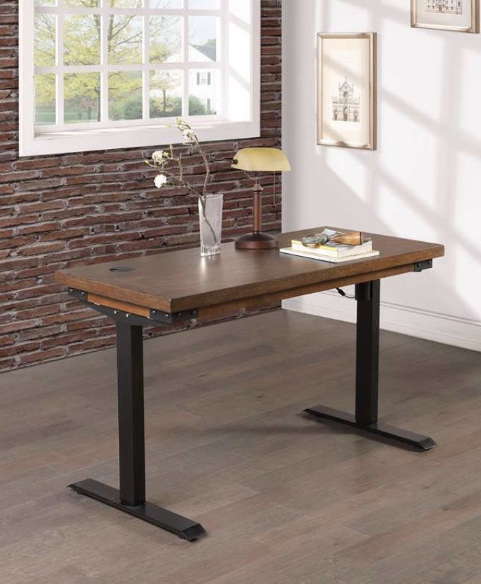 Electric Sit/Stand Desk, Brown