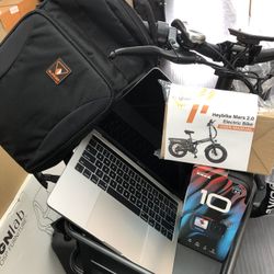 MacBook Pro 13” i5, GoPro Hero 10, HeyBike Mars 2.0 And Padded Backpack 