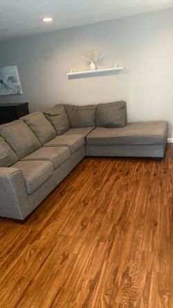 Gray Fabric Sectional Sofa with Chaise