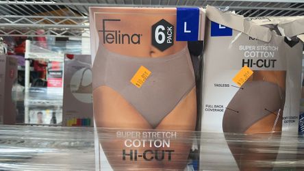 Felina Super Stretch Cotton Hi-Cut Underwear 6-Pack