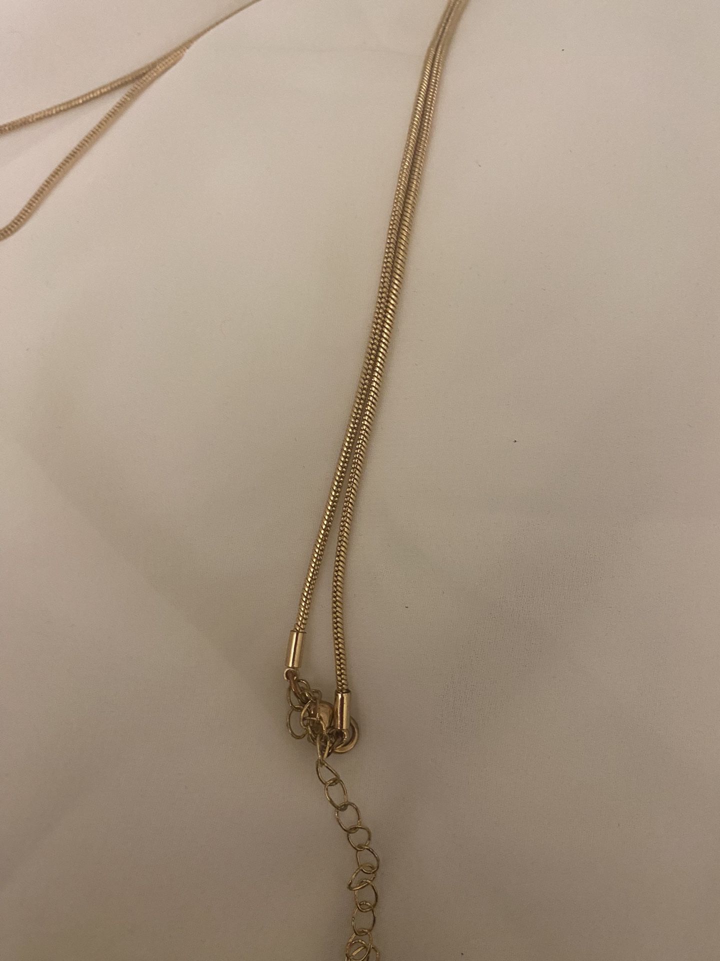 Beautiful Long Gold Hoop Drop Necklace
