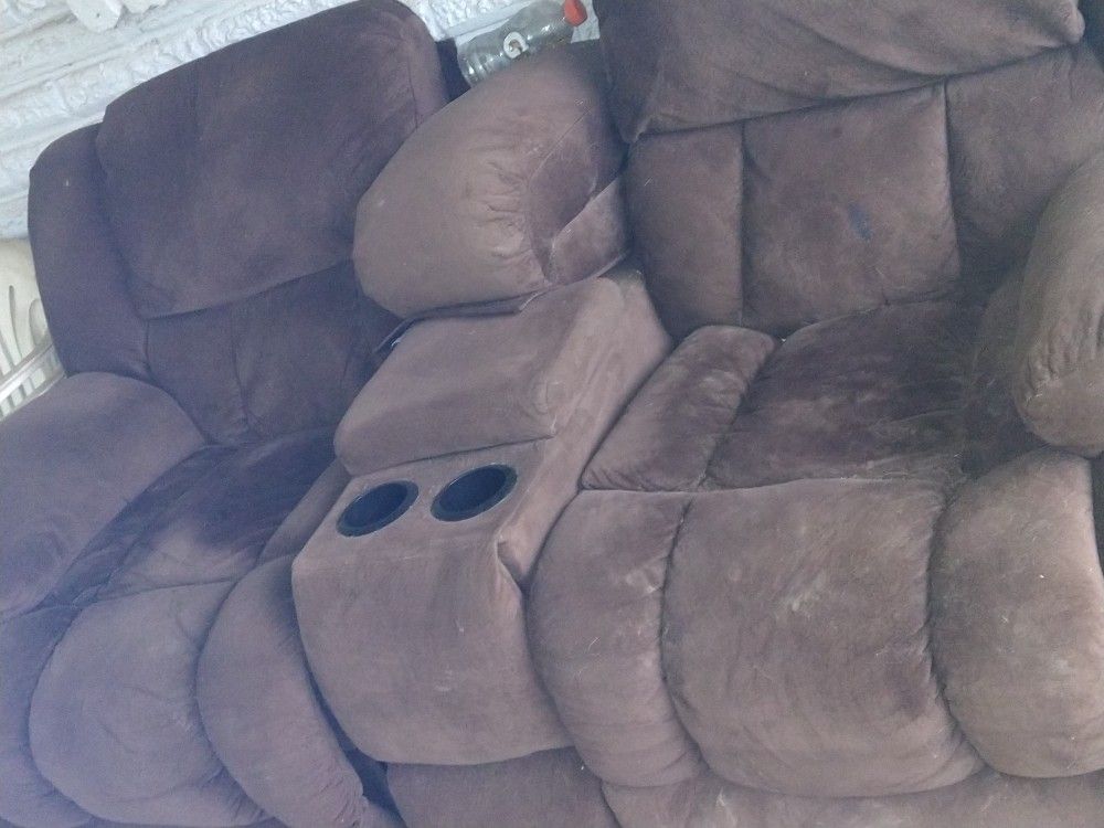 Brown Couch With Cup Holders