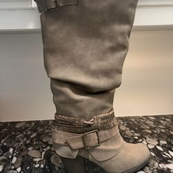 Light Brown Pressed Suede Boots