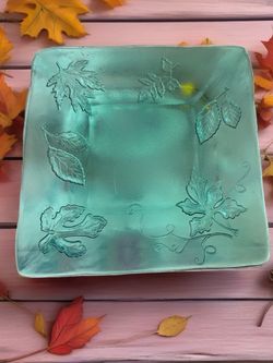 Green vintage serving dish