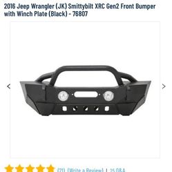 2016 Jeep Gen 2 Front Bumper Winch Plate