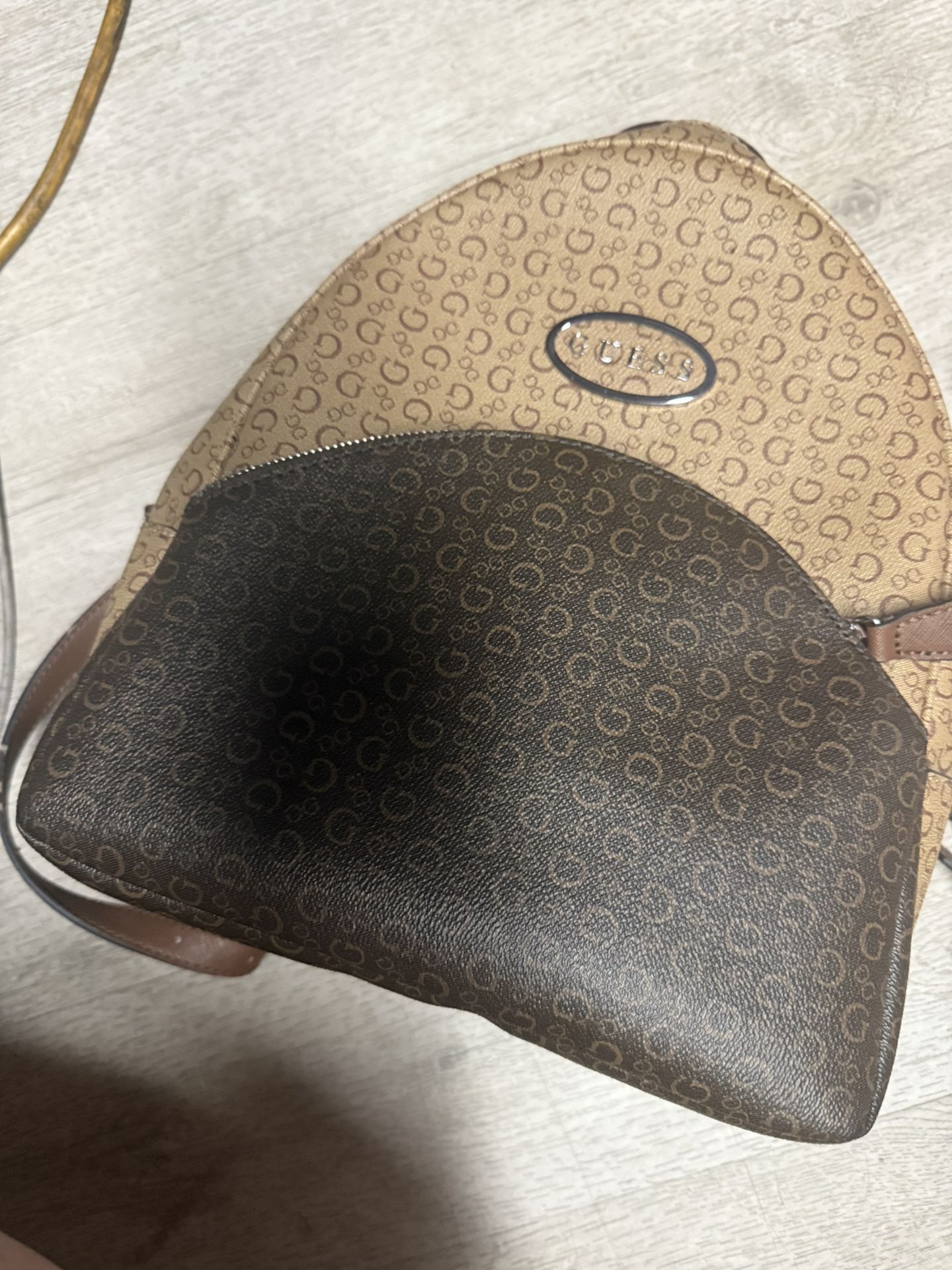 Guess Leather Brown Backpack