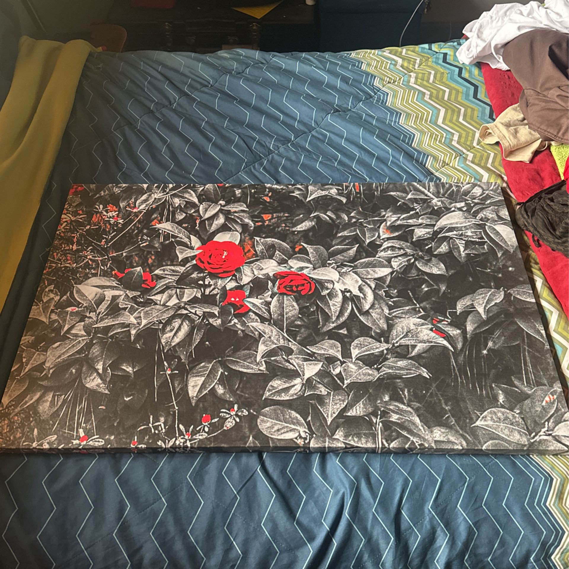 Red Roses On Canvas $100