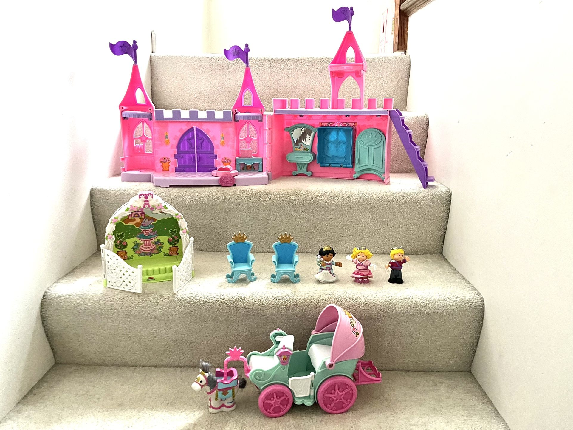 Fisher Price Little People Castle With Accessories. Has Music And Sounds! 