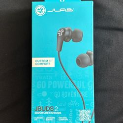 JLab JBuds 2 Signature Earbuds with 3.5 mm Headphone Jack in Black Pearl 