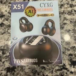 Clip on Earbuds and AI translator- White Bluetooth