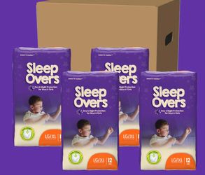 Case of 4 packs of Sleep Overs Youth Pullups LG/XL