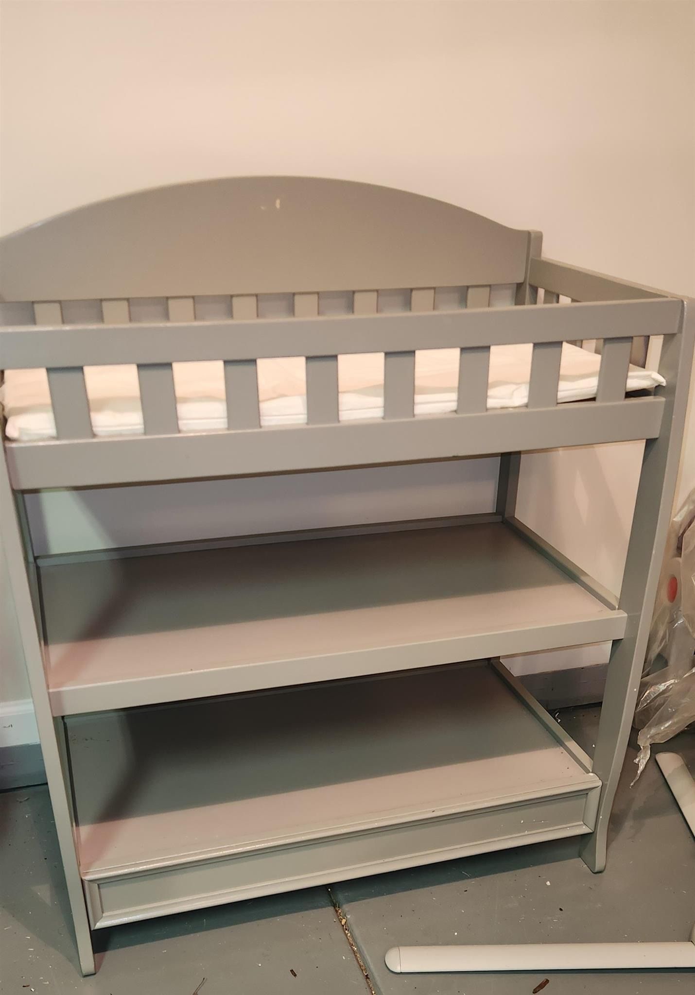 Gray Wood Baby Changing Table