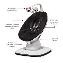 Multi-Motion Baby Swing, Bluetooth Enabled with 5 Unique Motions, Black