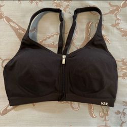 Victoria’s Secret VSX Sport Front Closure Black Sport Bra Women Size 34C