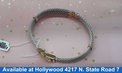 Bangle Bracelet - Tricolor Gold 14k (.585) 23.2 grams 7 inch