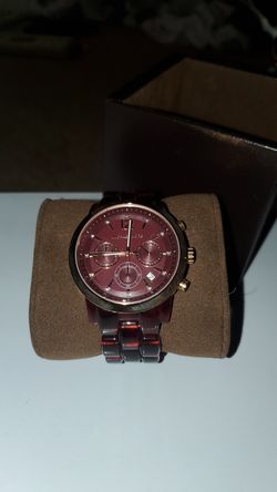 Burgundy michael store kors watch