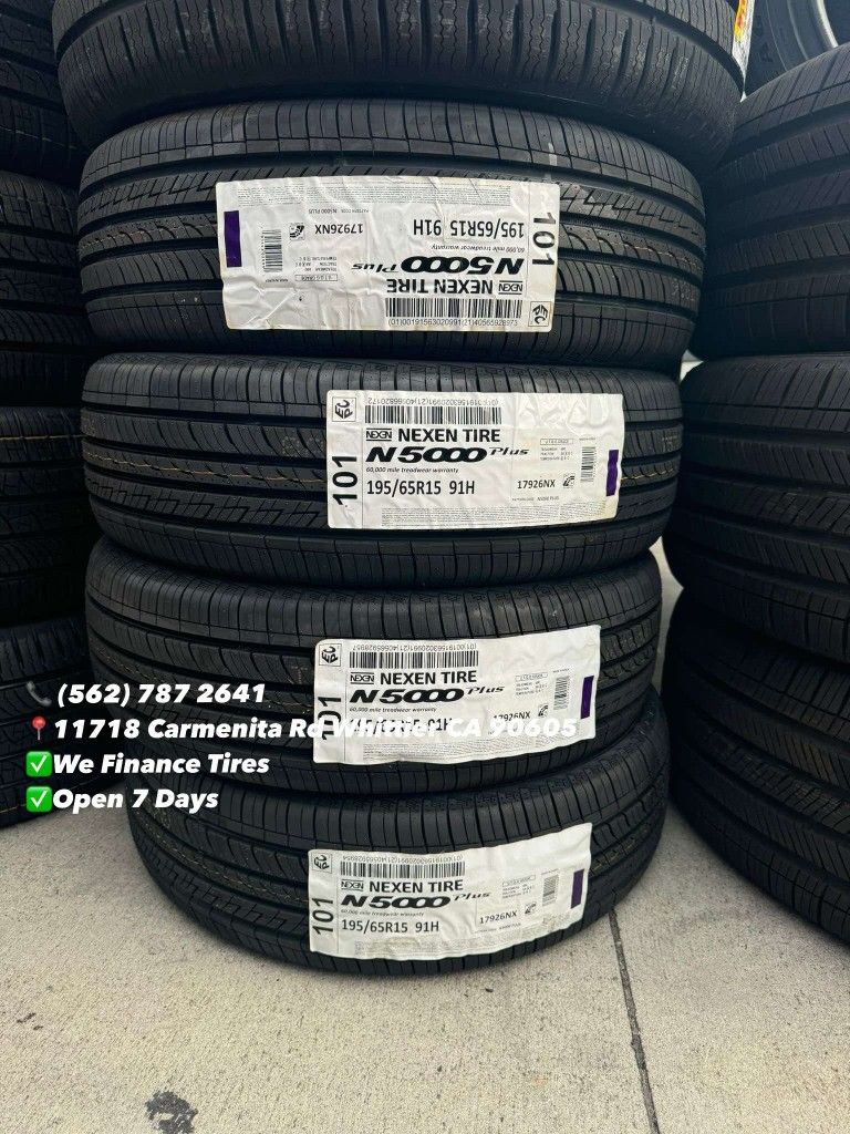 195/65R15 Nexen New Set of Tires Installed and Balanced Set de Llantas Nuevas Instaladas y Balanceadas