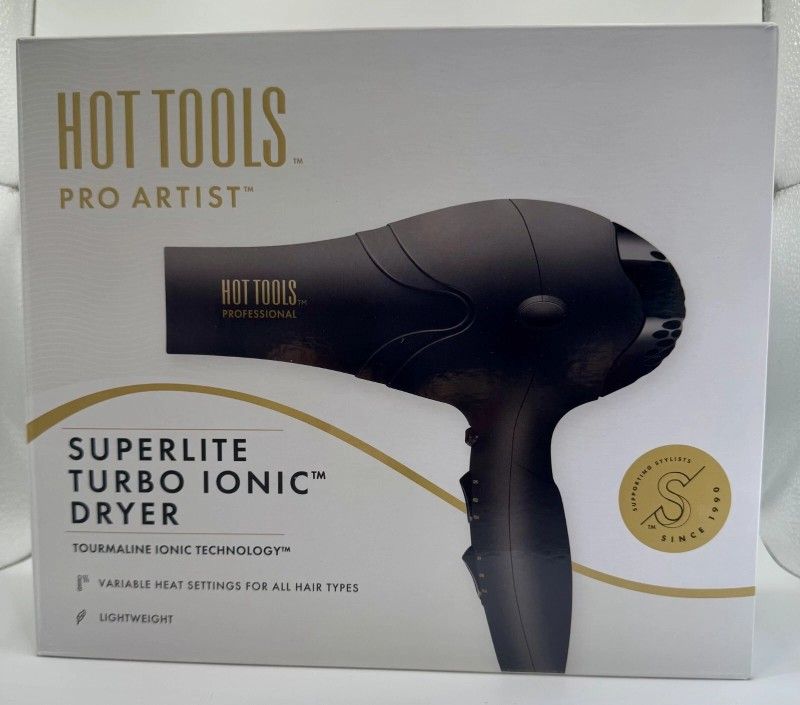 Hot Tools Pro Signature 1875W Turbo Ionic Hair Dryer Black with Concentrator