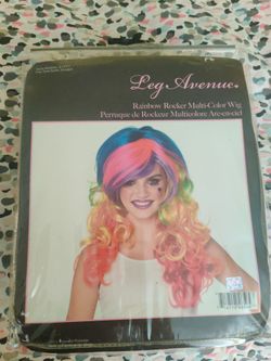 Leg avenue rainbow rocker multi- color wig one Size