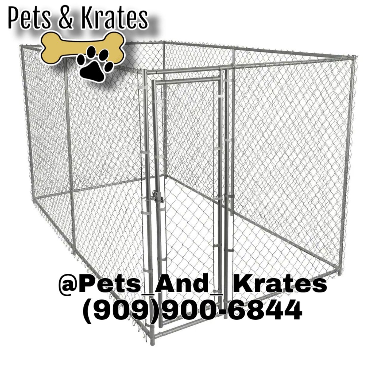 NEW! 8ft x 6ft x 5 ft  Chain Link Boxed Dog Kennel 