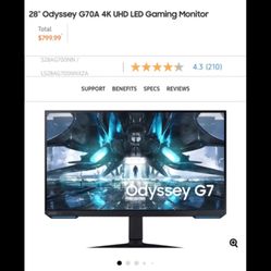 28" Odyssey G70A 4K UHD LED Gaming Monitor