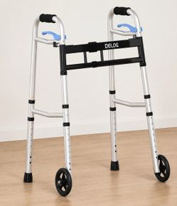 DELOG Adjustable Folding Walker with Wheels