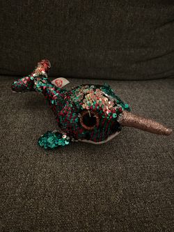 Narwhal Reversible Plushie TY Flippables Stuffed Animal