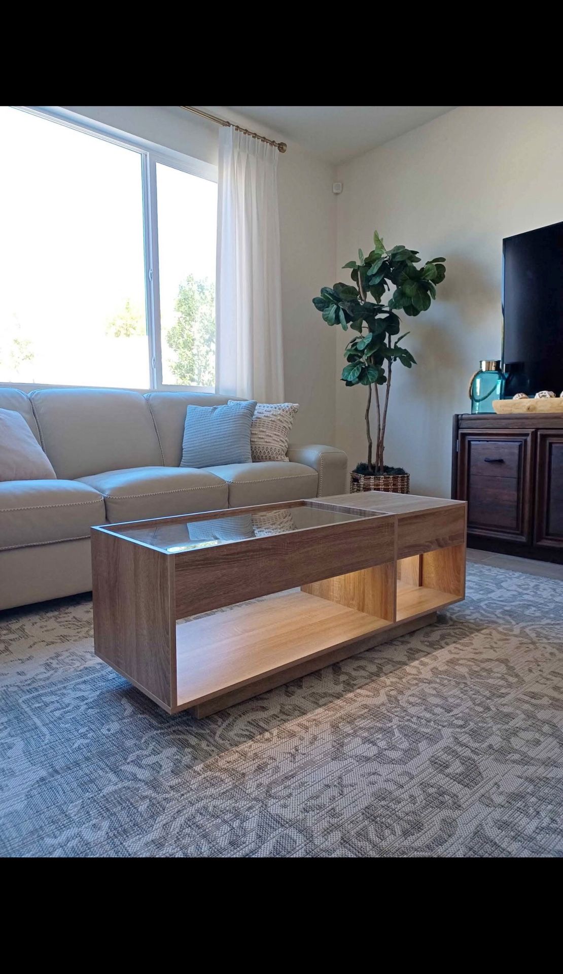 LED Glass Coffee Table Brand New