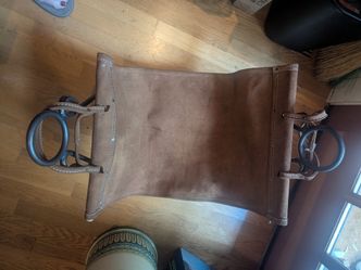 Leather and Metal Wood Carrier and Stand