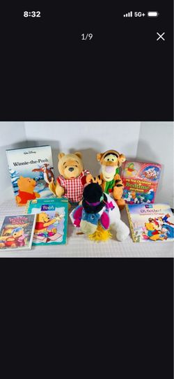 Winnie the Pooh Bundle Books Plush DVD Lot