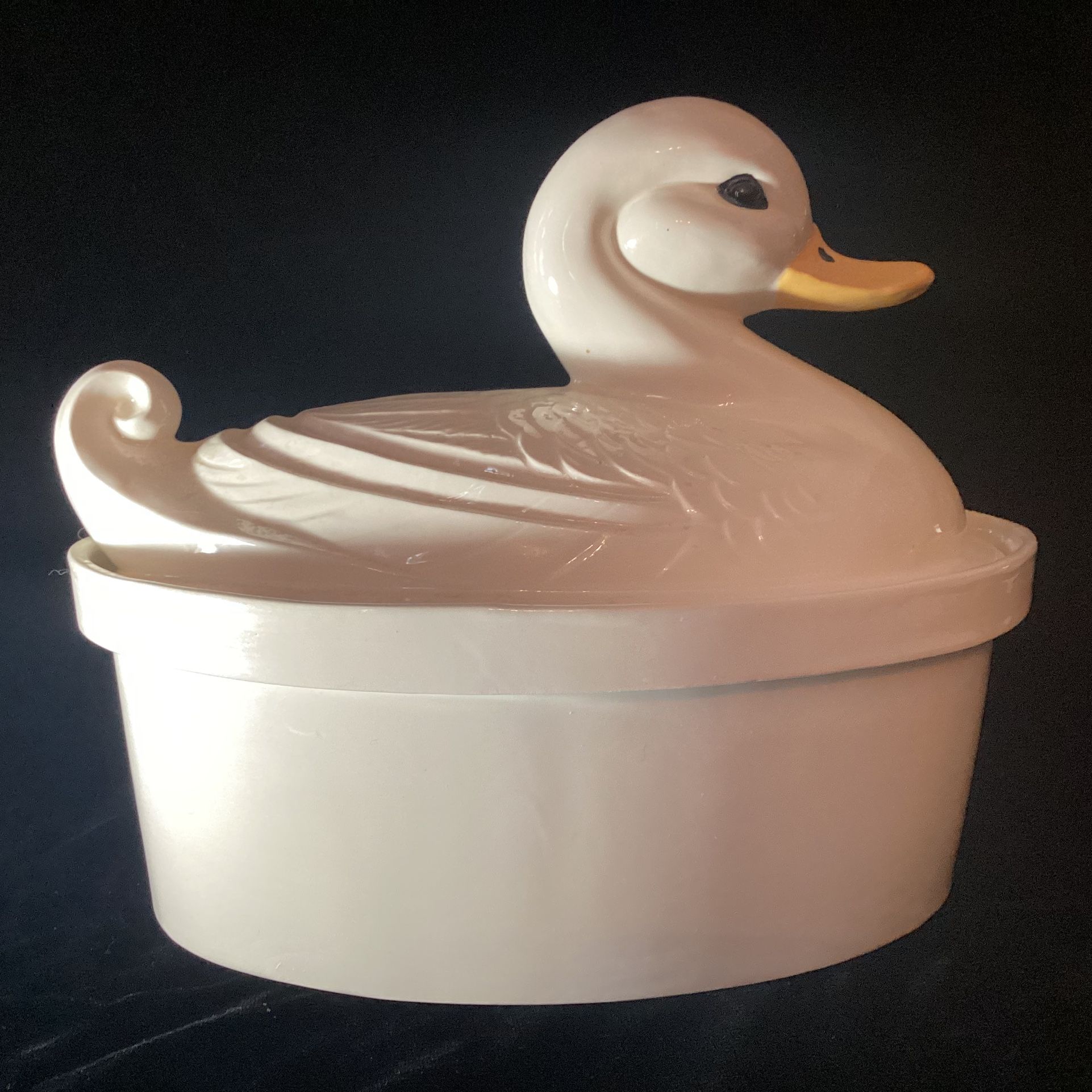 BJ322 Vintage. Ceramic Duck Tureen;