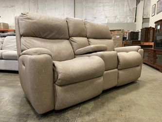 FLEXSTEEL Rio Beige Microsuede Power Recliner