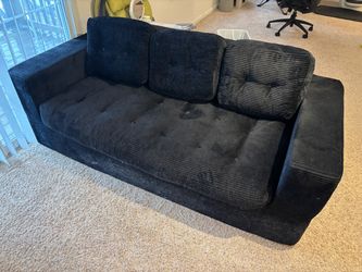 Black Corduroy 3-Seat Sofa
