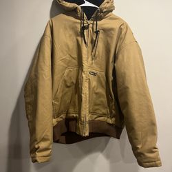 Walls Men's Mingus DWR Duck Hooded Bomber Work Jacket Sz XL 